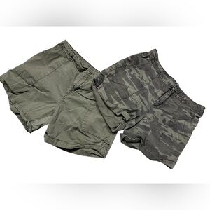 Green and Camouflage Cargo Shorts Set